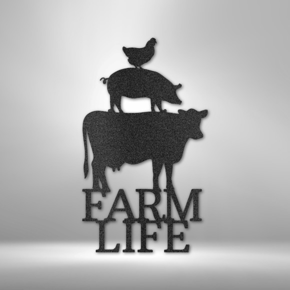 Farm Life Animals Steel Sign Laser Cut Powder Coated Home & Office Metal Wall De